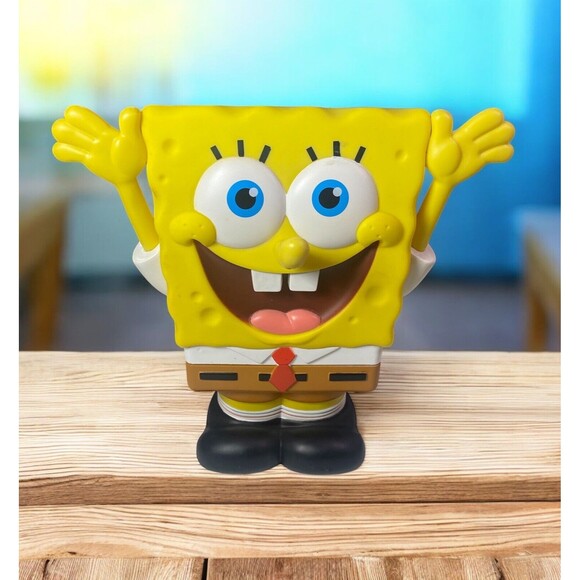Nickelodeon Spongebob Squarepants Busted Bank 8" Molded Coin Piggy Saving Bank - Picture 1 of 11